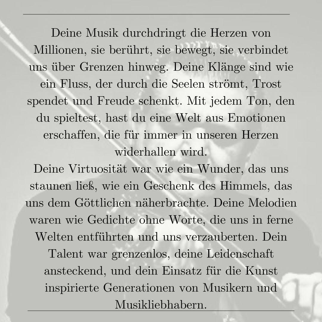 Hommage an den verstorbenen Martin Weiss